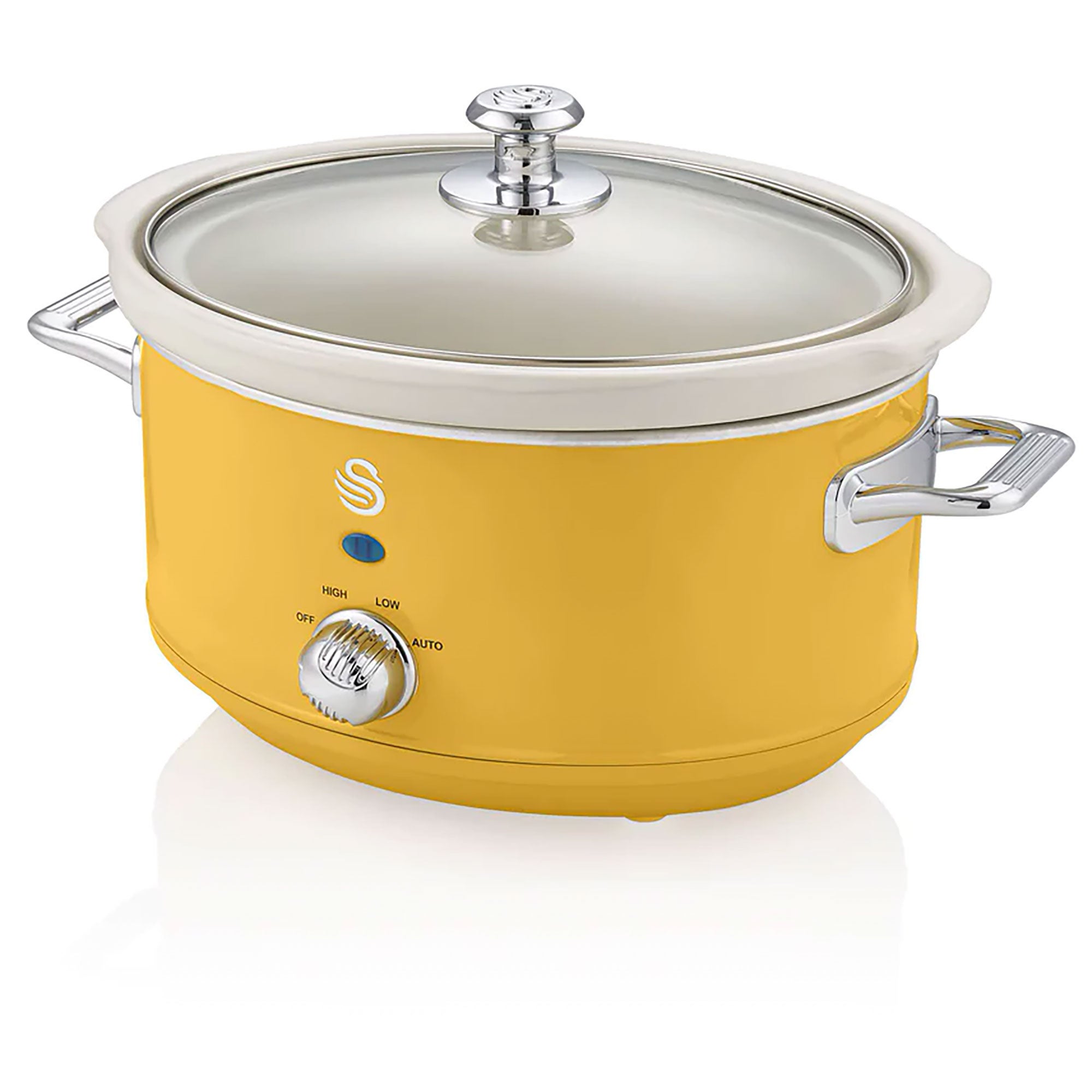 Swan Retro Olla Cocción Lenta, 3,5L, Recipiente Extraíble Antiadherente Cerámica Libre Pfoa, Vintage, Sf17021yelneu Amarillo , Leroy Merlin