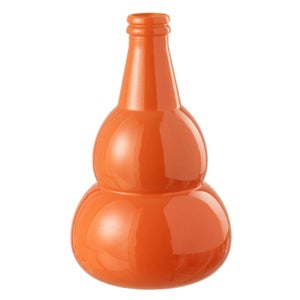 Vase En Verre Design Juliette - 19cm - Couleurs Orange & Rose - Moderne Et élégant - Neuf