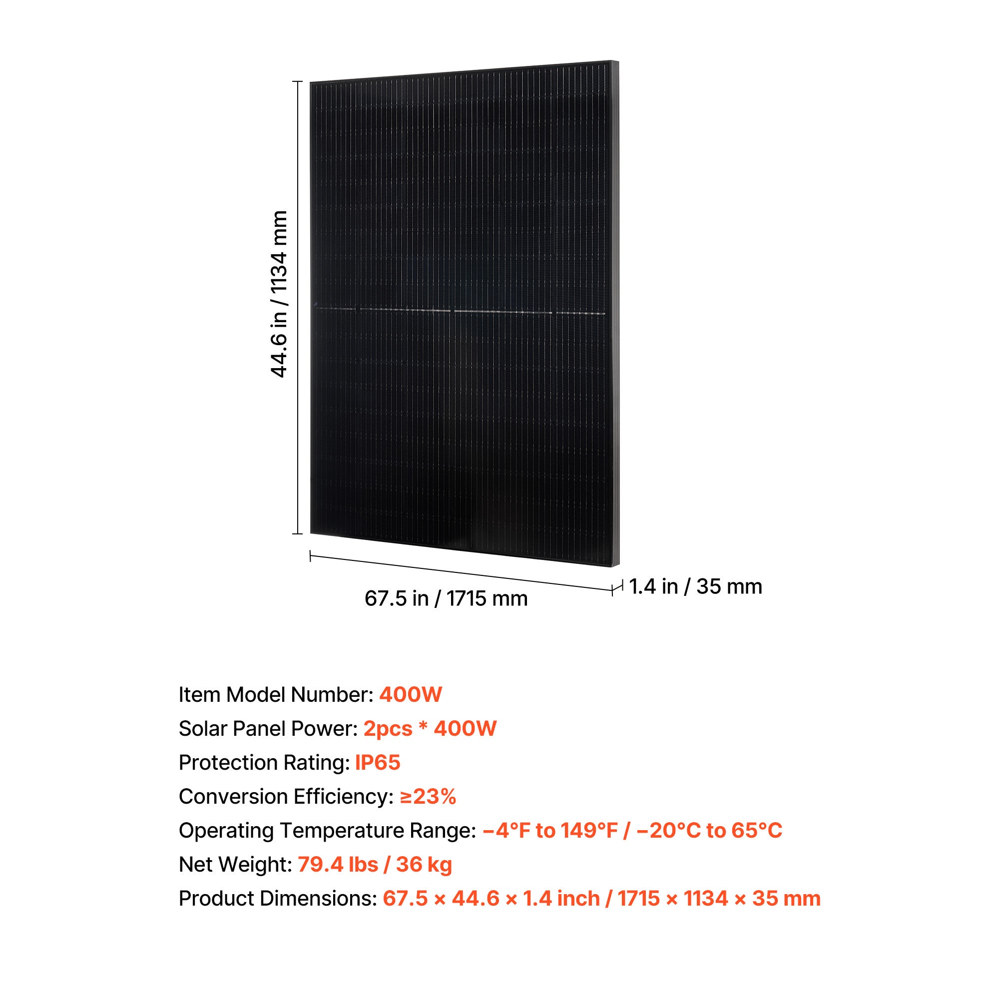 Panneau solaire monocristallin SucceBuy 400 W, Lot de 2 panneaux photovoltaïques a haut rendement 23 %,pour une utilisation hors reseau sur toit plat - 7