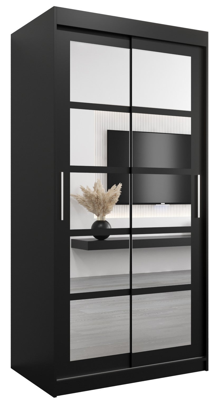 Szafa przesuwna garderoba ROMA 2 100 x 62 x 200 cm Czarny - Abiks Meble