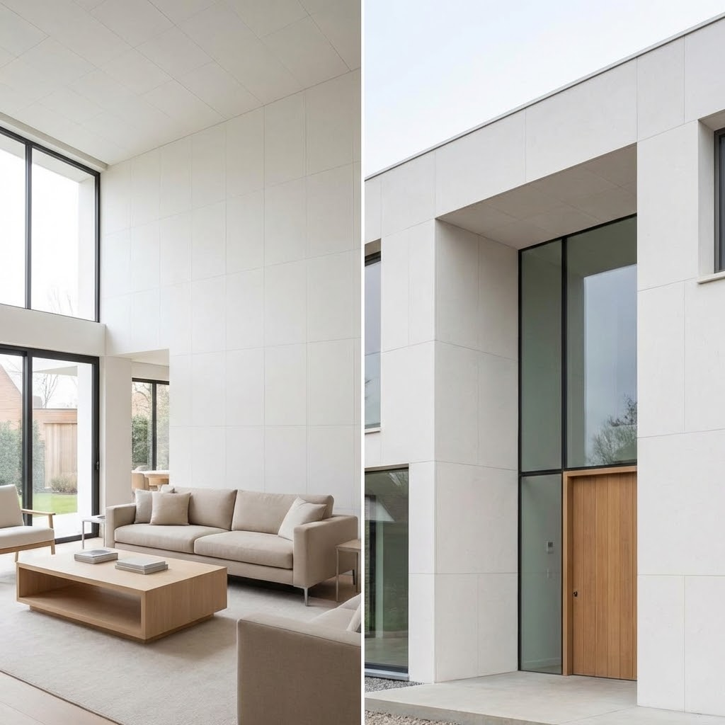 Panel mural de piedra natural flexible, efecto PIEDRA BLANCA TEXTURA, 60x120, 10 pzas (7,2 m2) - 2