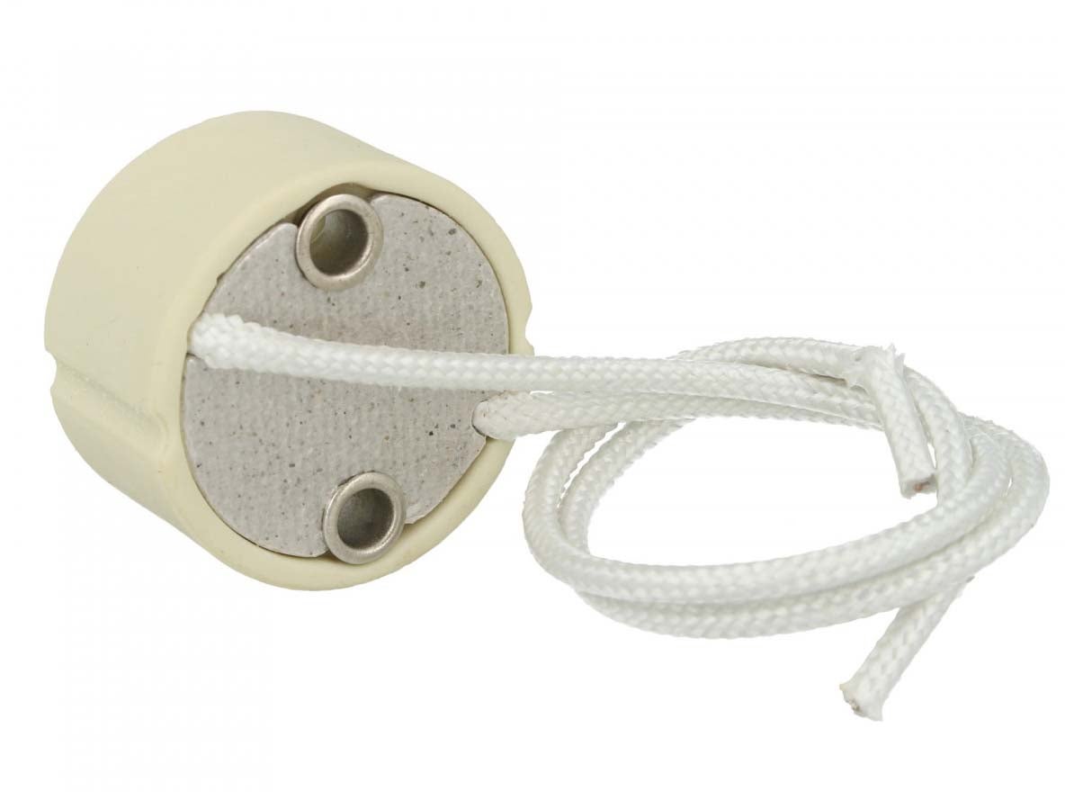 10 Portalampade GU10 In Ceramica Beige Con Cavo In Silicone – Base Per Lampadina GU10, Accessorio Per Illuminazione Fai-da-Te - 3