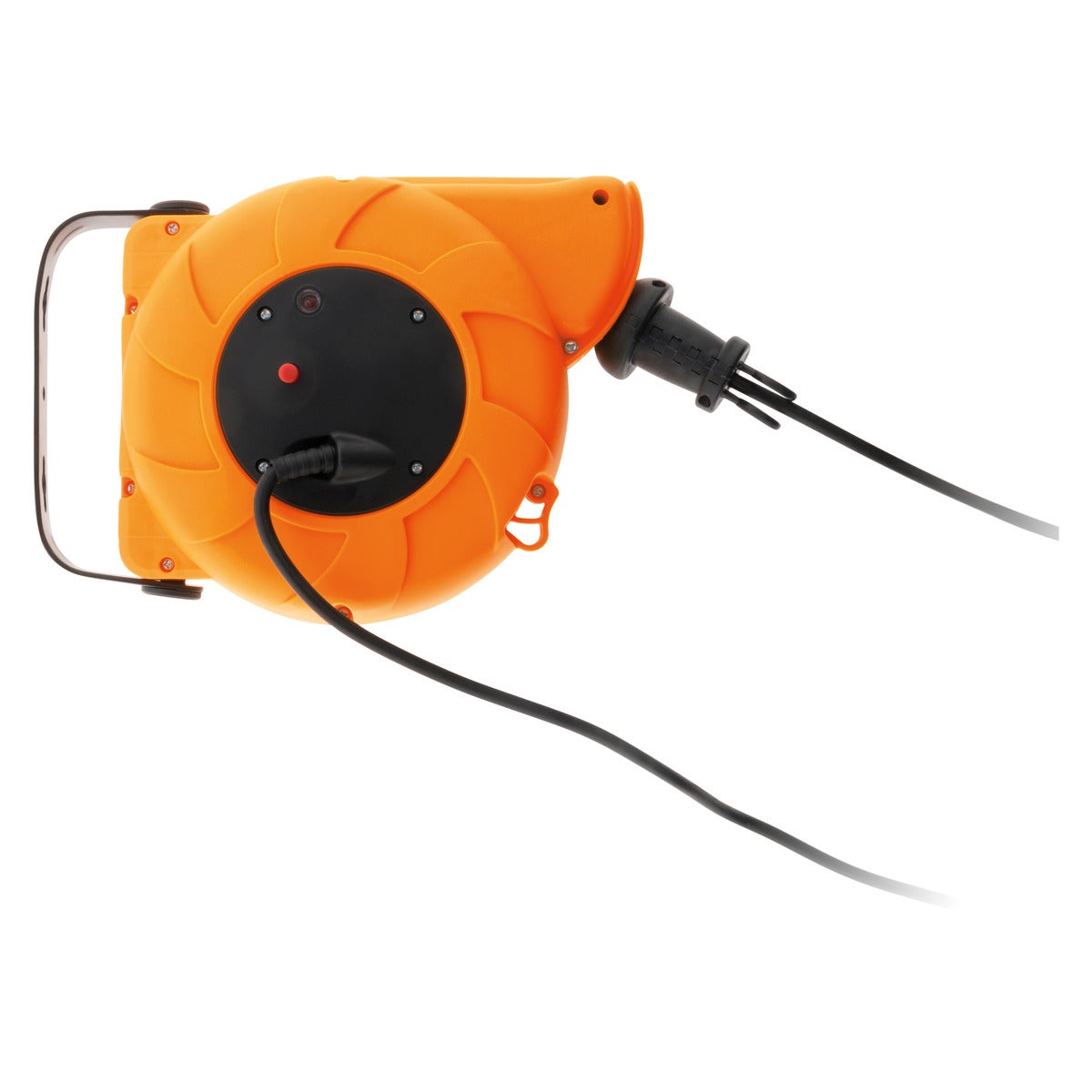 Enrouleur Rallonge Électrique Zenitech 25m - 2x1.5mm², Pied Métal, Coupe-Circuit, Vert/Orange