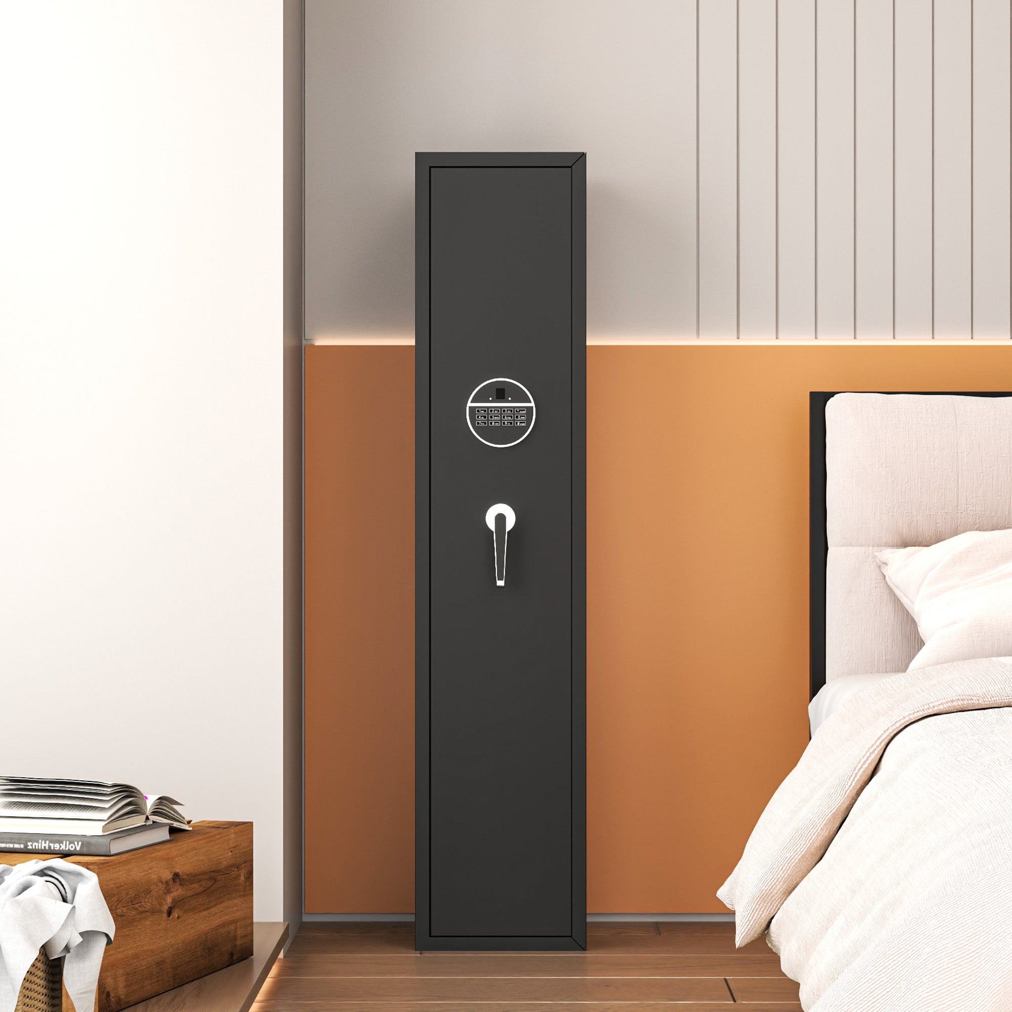 VEVOR Armoire à 10-12 Fusils, Coffre-Fort pour Armes à Feu 2 Façons de Verrouillage