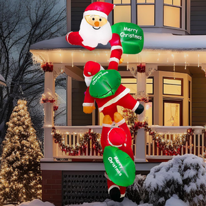 Sunnyglade Babbo Natale Gonfiabile 2,4 M Con Sacco Regalo E Luci LED Integrate – Per Esterno/giardino – Include Picchetti E Adattatore - 4
