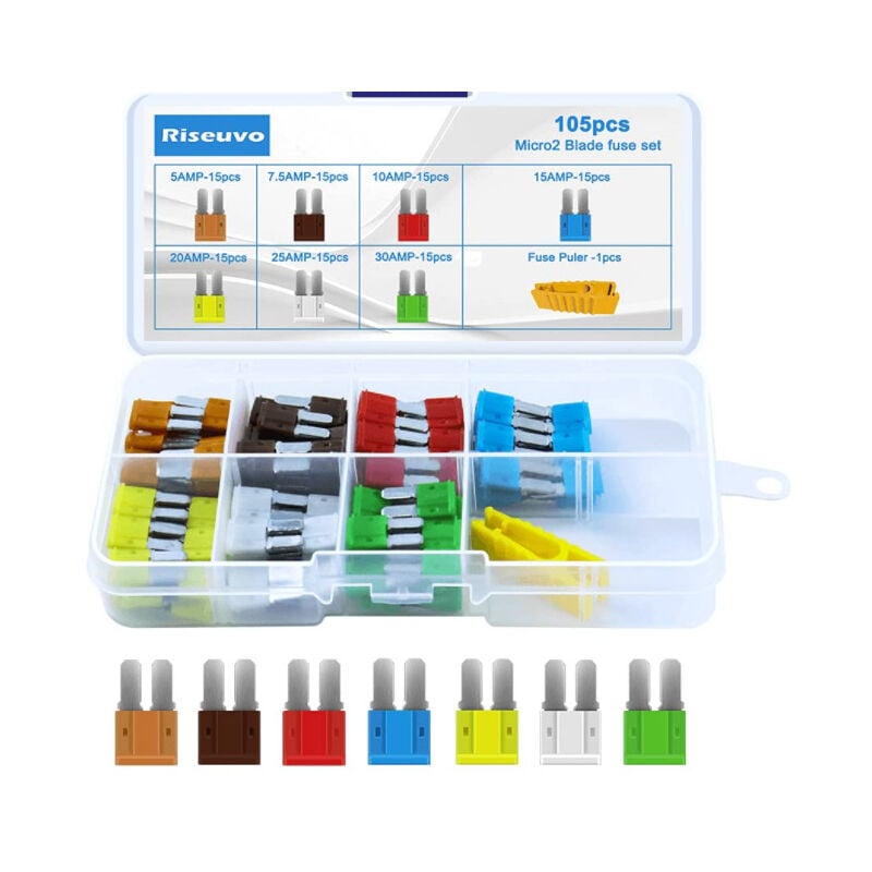 Fusibile a lama per auto, 120 pezzi 5A-30A assortimento micro mini set