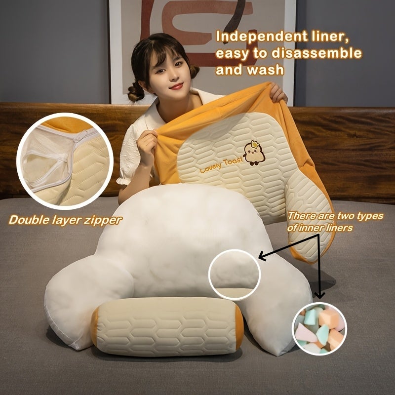 Coussin de soutien lombaire avec grand dossier, coussin de tête de lit en latex, coussin de canapé, adapté à la lecture au lit - 6