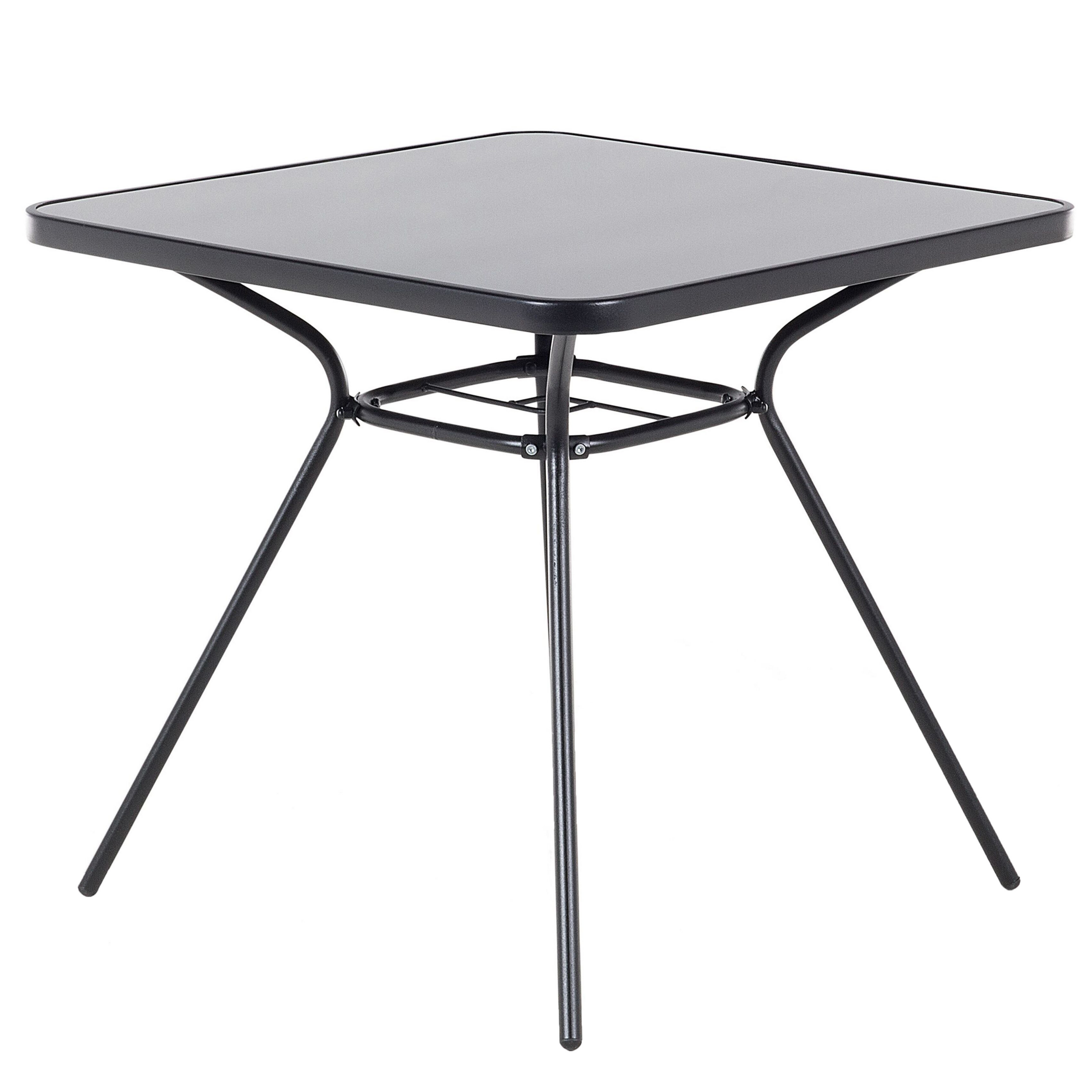Masă de grădină LIVO 80 cm 80 cm Sticlă Negru