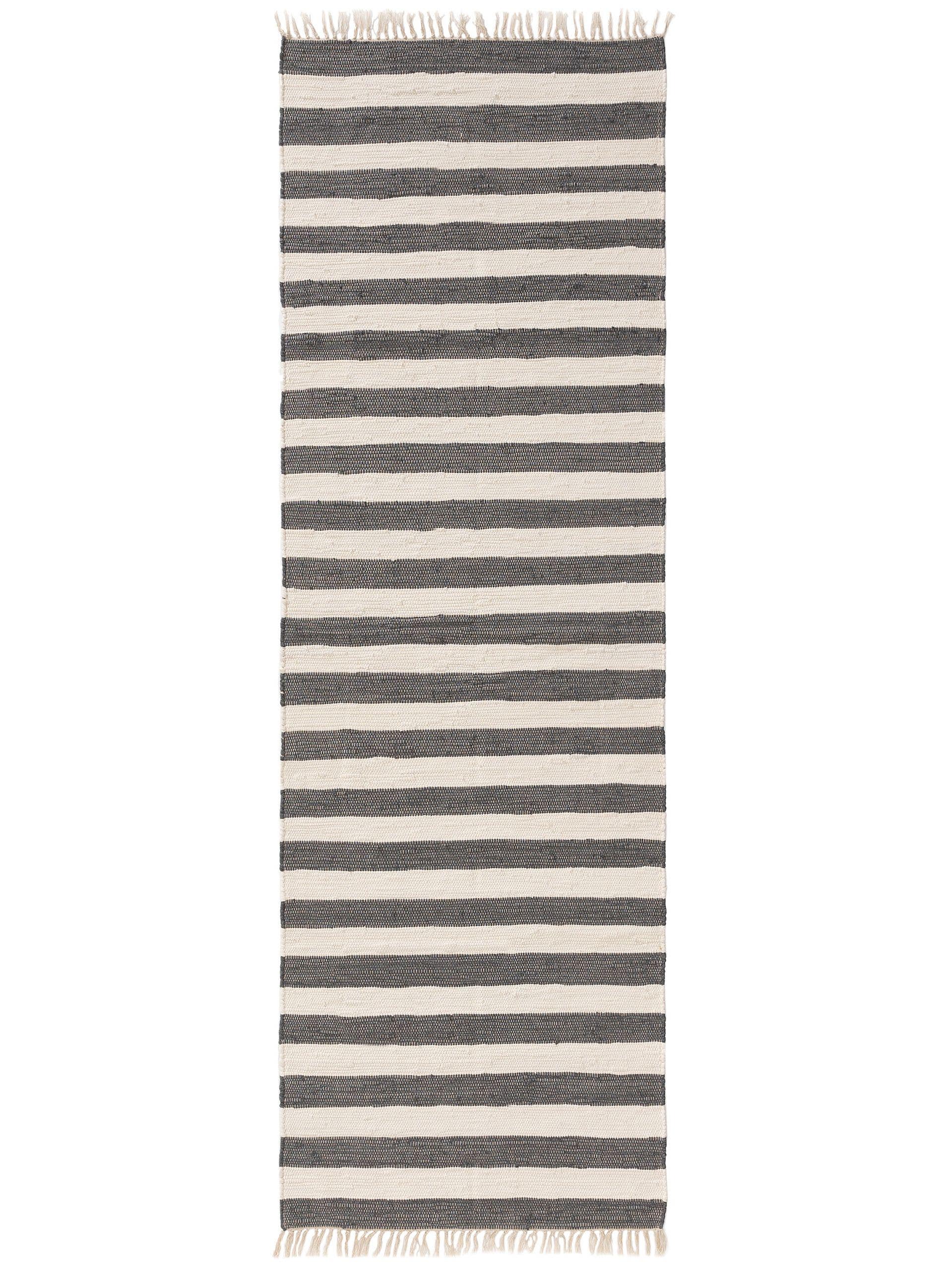 BENUTA - Alfombra de material reciclado Tom gris/blanco 80x300 cm ...