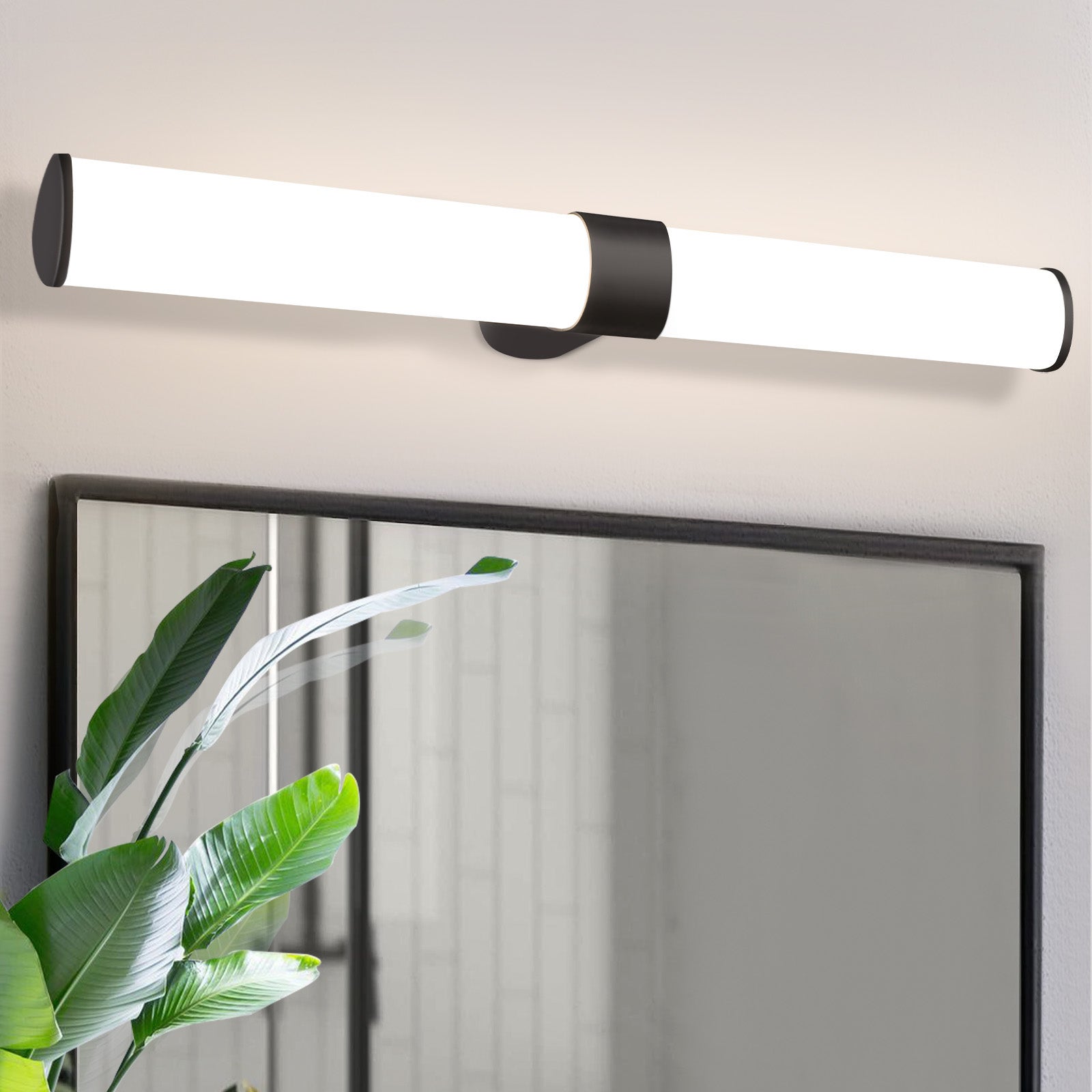 ZMH Czarna lampa łazienkowa LED do lustra 60 cm, 8 W, IP44, sypialnia