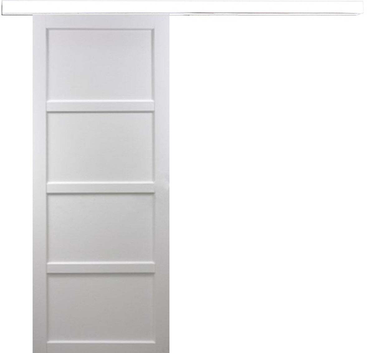 Tamera puerta corredera blanca amplia 73 con carril de aluminio blanca