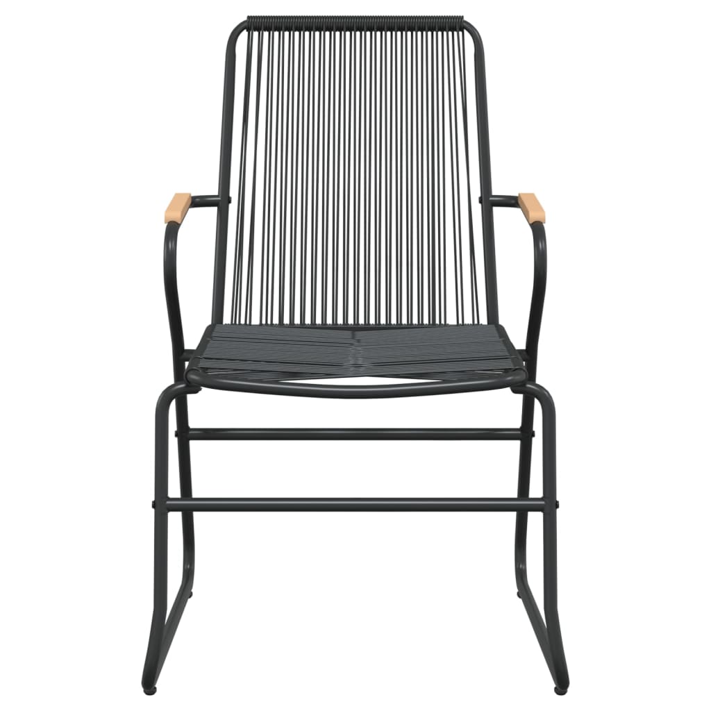 The Living Store - Ensemble à manger de jardin 9 pcs noir rotin PVC - 6