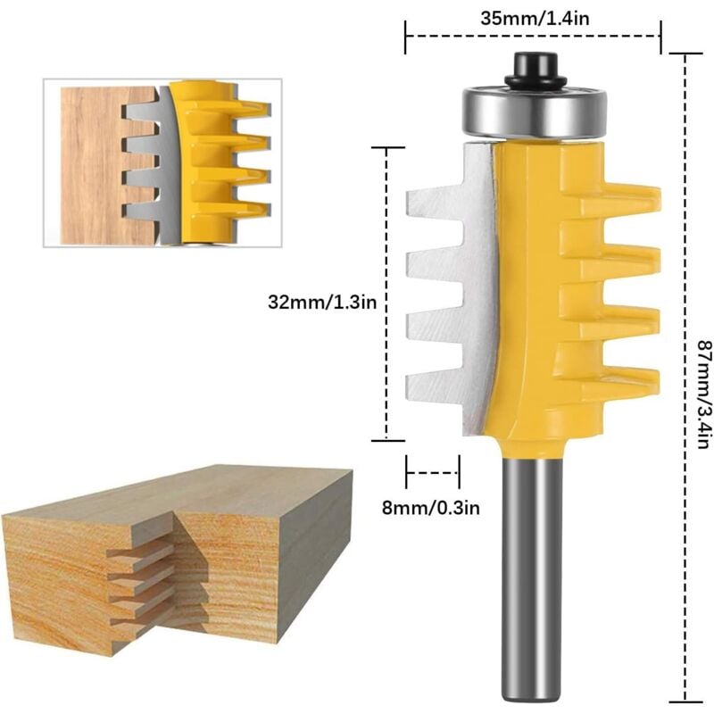 Fresa Per Tenone Smussato, Fresa Per Giunti A Dita, Macchina Per Incisione, Punta Da Taglio Per Lavorazione Del Legno Taglierina Per Pannelli Macchina Per Incisione E Fresatura 88642853