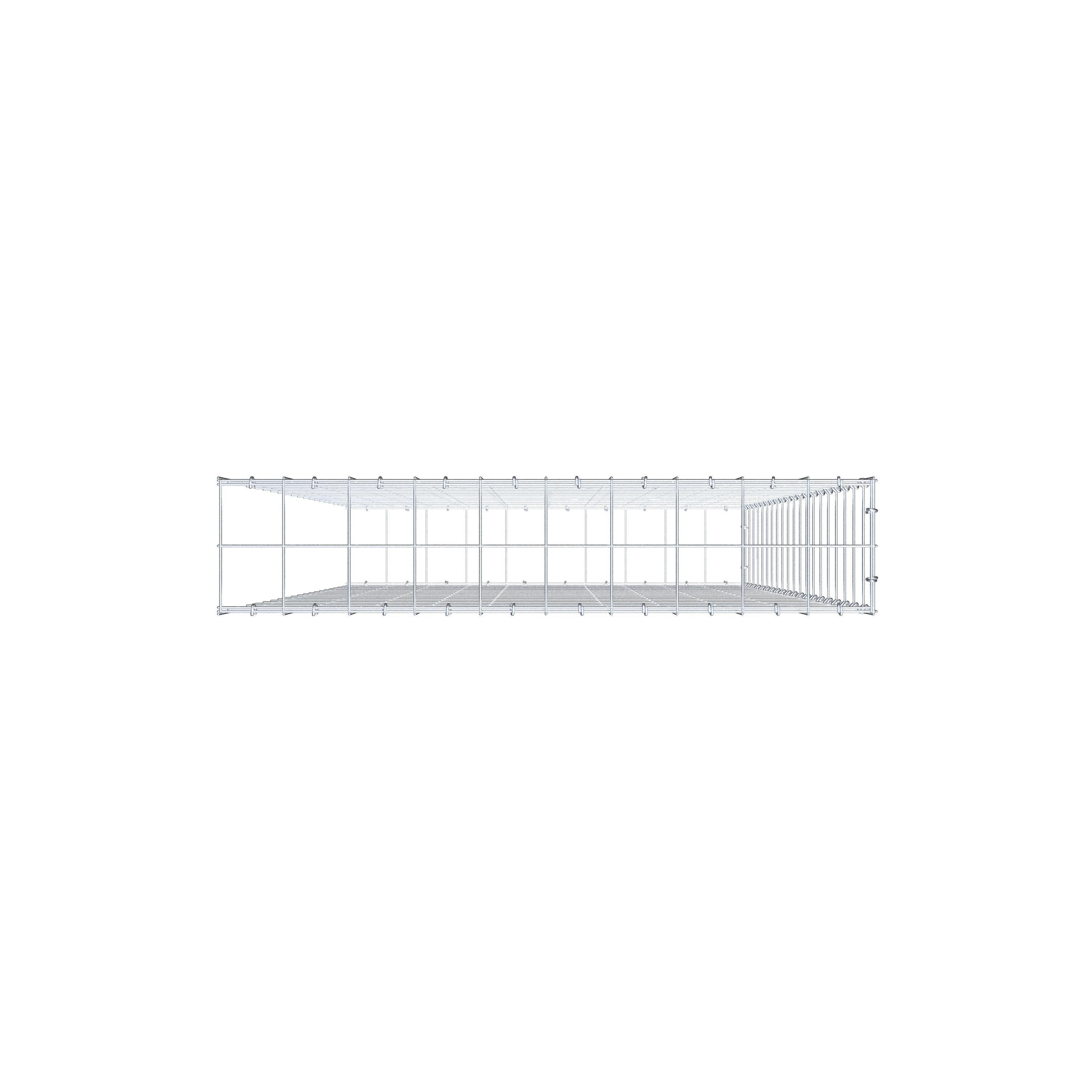 Gavión para alargar en acero galvanizado 200x100x20cm (LxAxP), malla 10 x 10cm, Anillo en C, sin rejilla frontal - 8