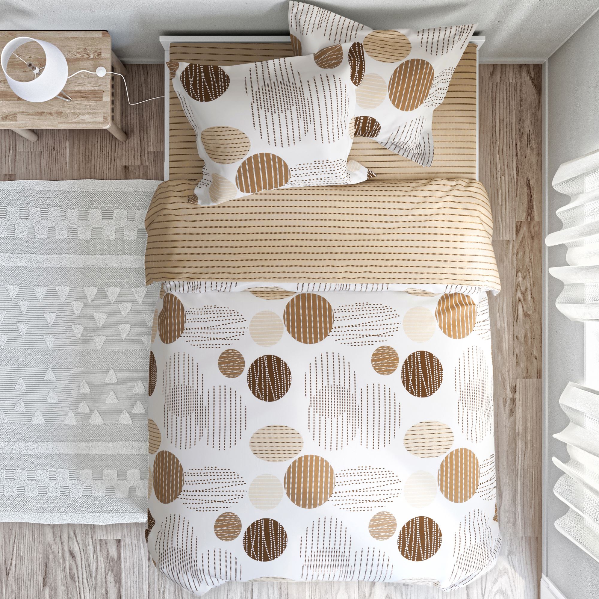 Taie volant BAXLEY 50x70 beige en coton - 3