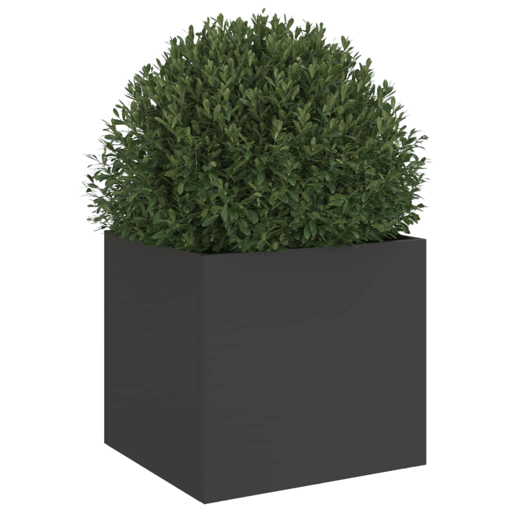 Jardinière Bac à Fleurs Pot De Fleurs pour jardin - noir 32x30x29 cm acier - 4