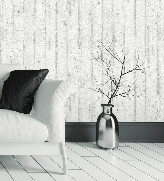 Papier peint vinyle lessivable effet planche de béton gris texturé en relief - Antilla 453486 de GAULAN - Rouleaux de 10 m x 0,53 m