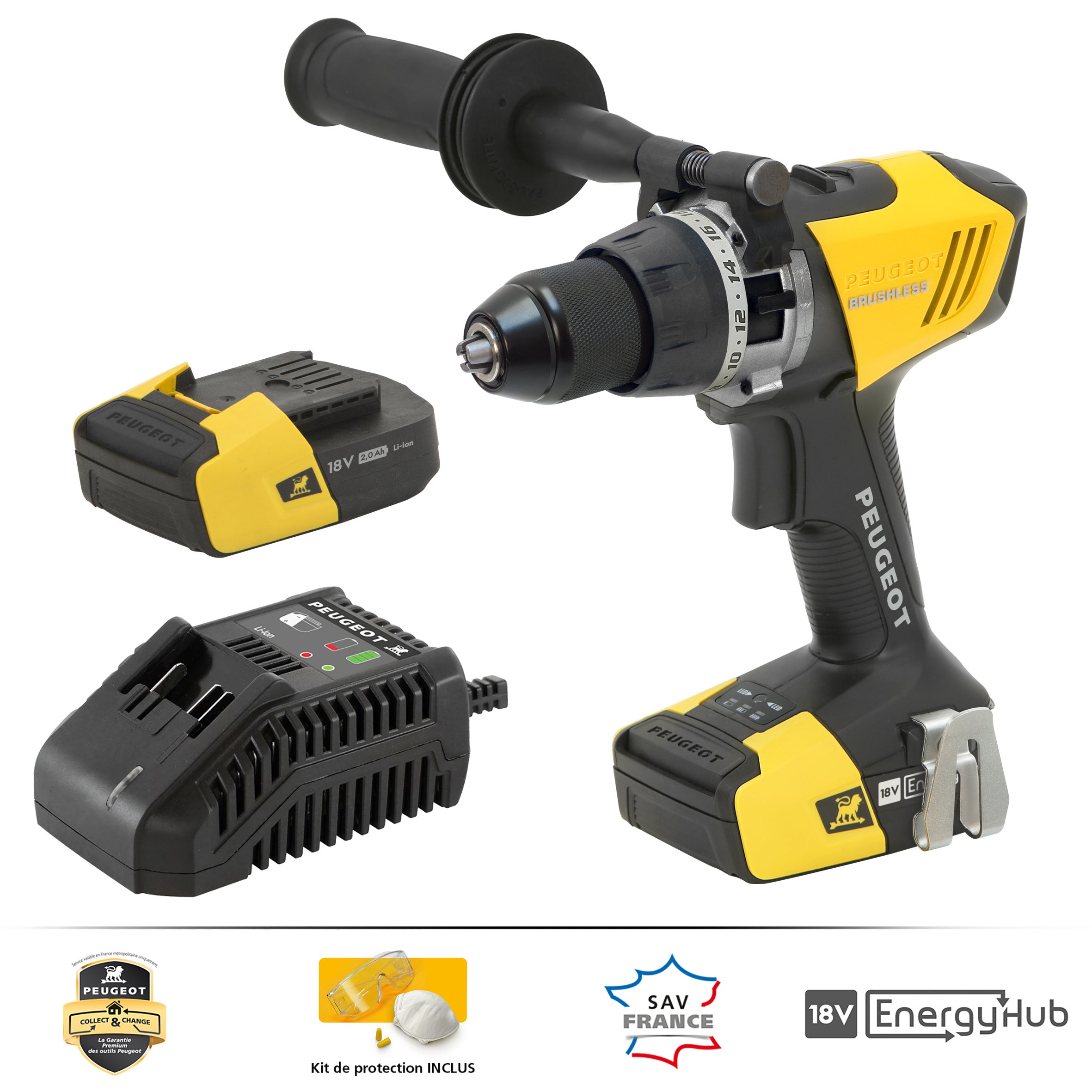 Perceuse Peugeot ENERGYDRILL 14.4V 1.5 Ah 2 Batteries