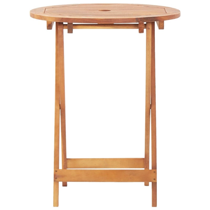 Table de jardin extensible rond en Bois Marron 2 places - 3
