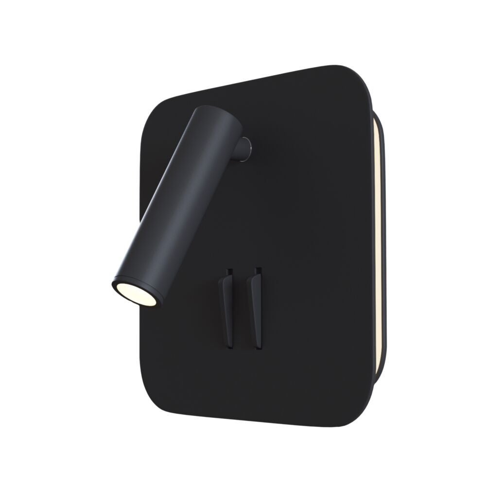 Kinkiet ścienny Ios 176 czarny LED 9W 3000K 550lm do sypialni dwa źródła wym: 13 x 13 x 6,5 cm aluminium IP20 Maytoni