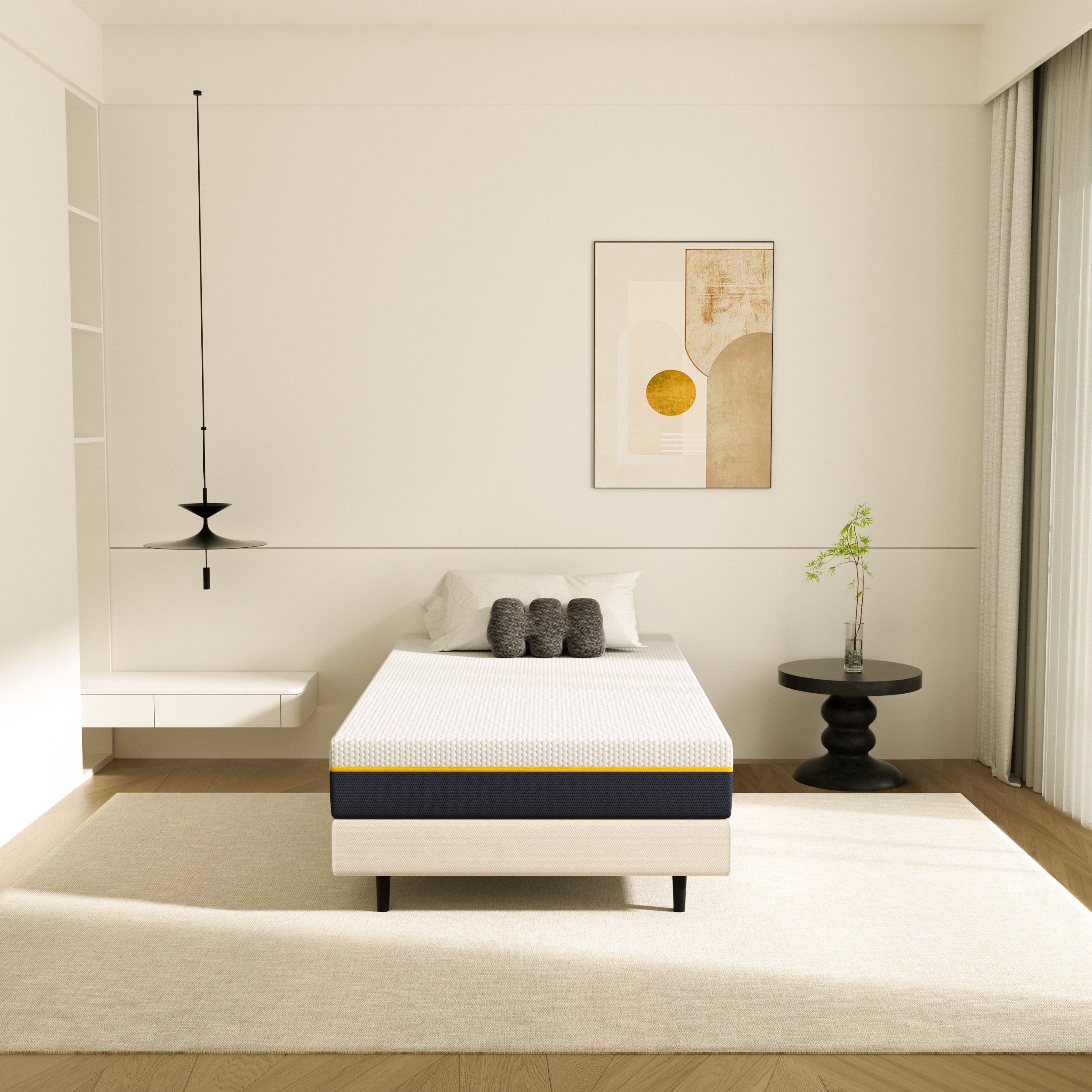 DEWINNER Matelas pour adulte 90 x 190 cm, épaisseur 17 cm (mousse à mémoire de forme + fibres de charbon de bambou) - 5