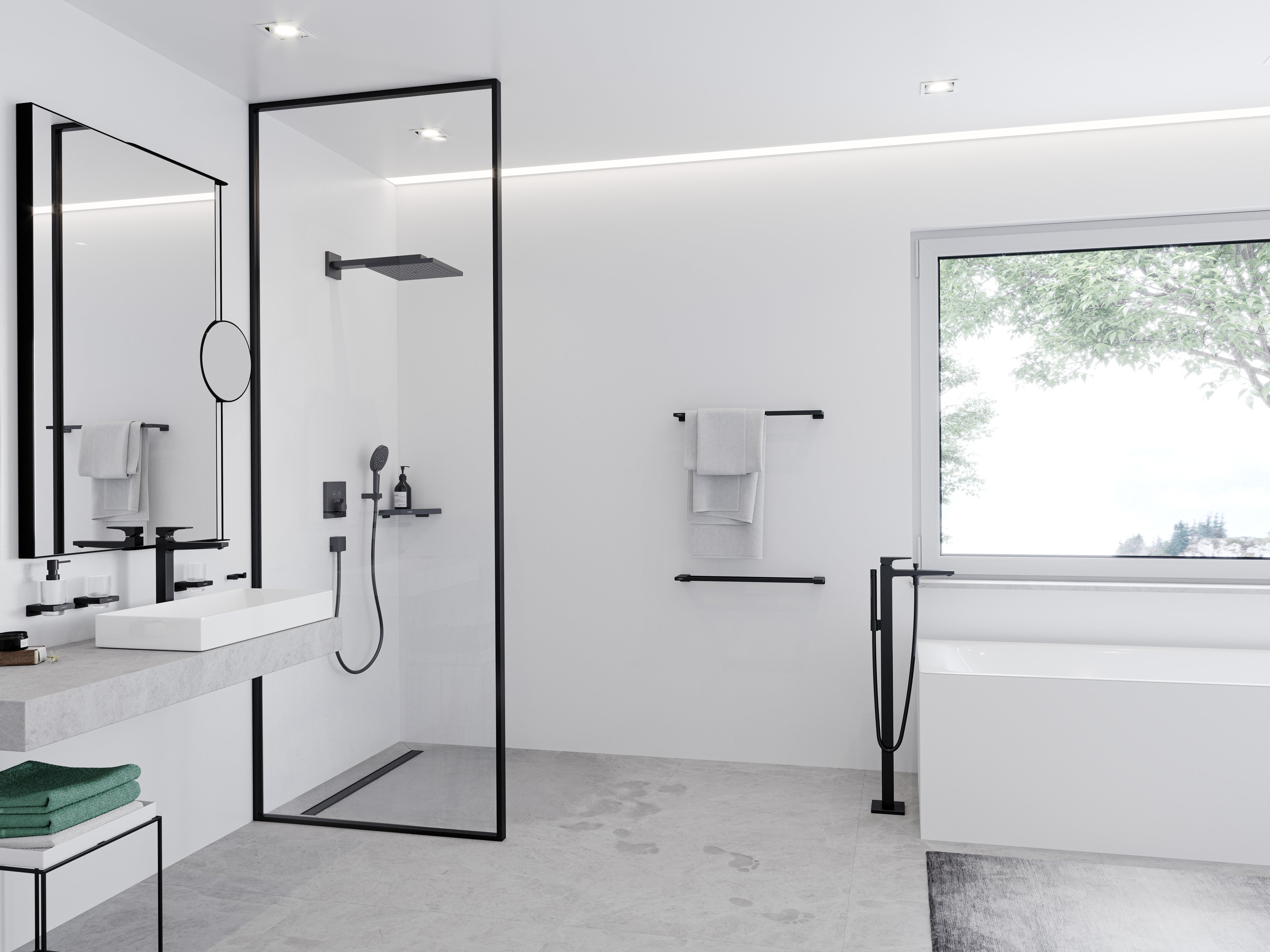 HANSGROHE Tablette d'angle noir mat AddStoris - 6