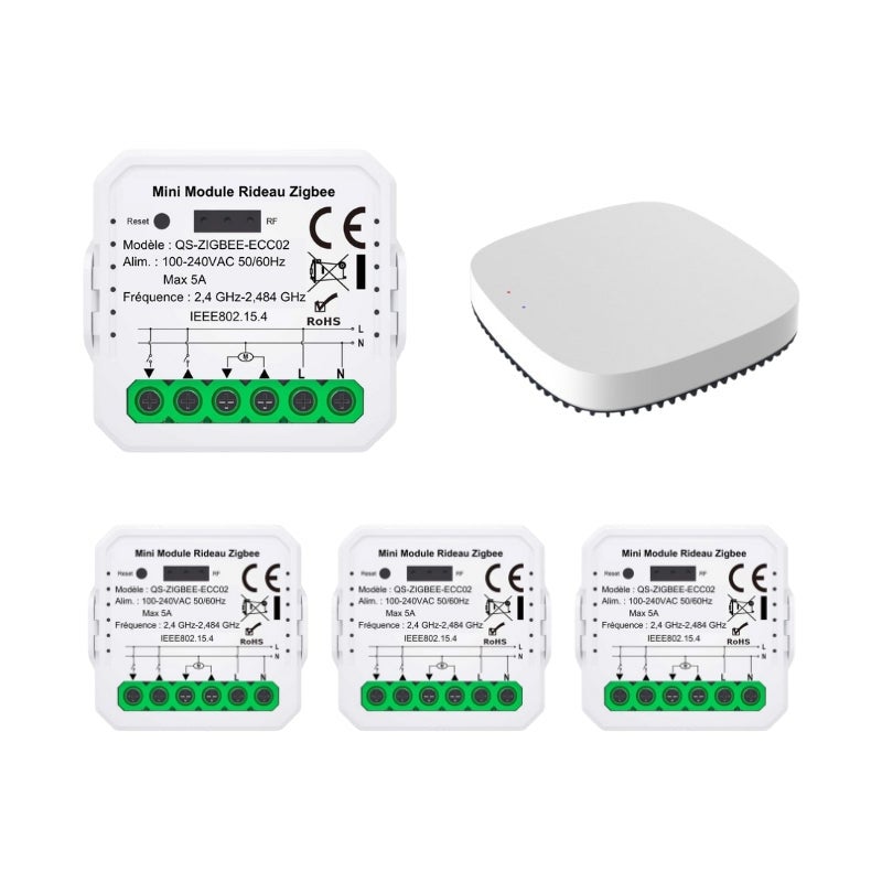 Module Design Interrupteur Módulo interruptor persiana - Kit 4 interruptores + 1 pasarela / Zigbee ...