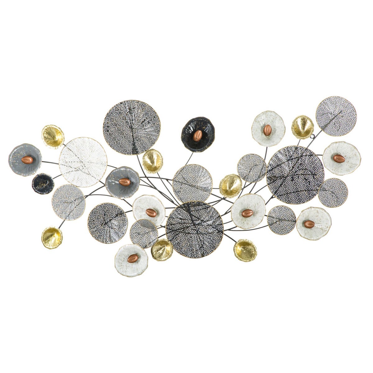 Metalowa Dekoracja 3D Kręgi 1, Metal, Wielokolorowy, Seven Design