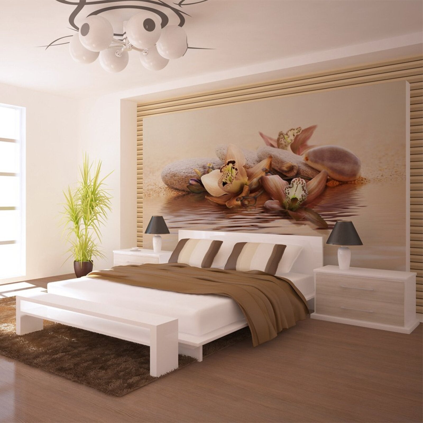 Papier peint plage nénuphars - 250 x 193 cm | Leroy Merlin