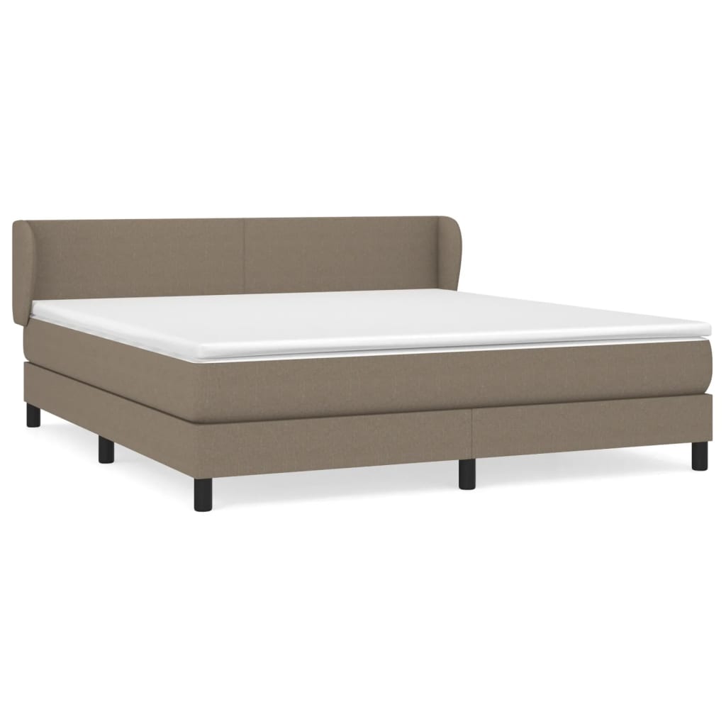 Lit boxspring avec matelas en tissu gris taupe 160x200 cm - COMFORTXL ...