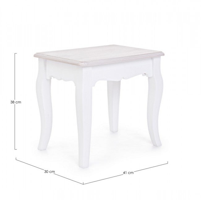 Chevet Shabby en MDF blanc CHARLENE 41x30x h38 cm - 3