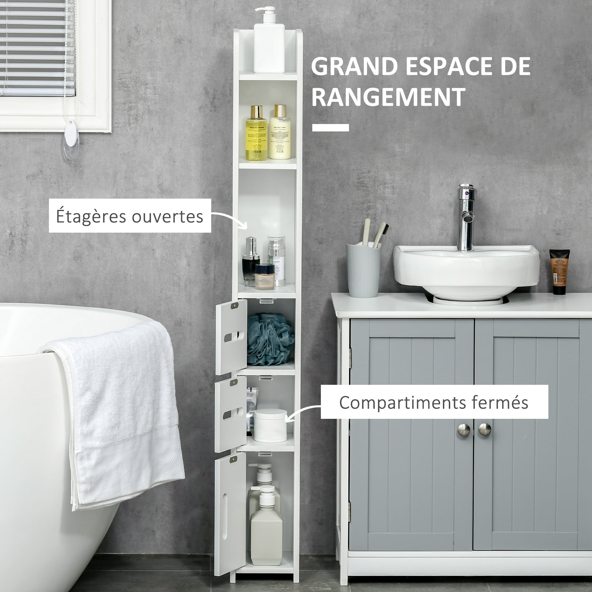 Meuble colonne de salle de bain Bois kleankin - 4