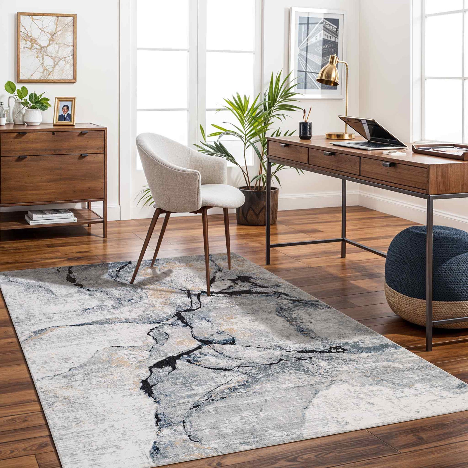 LIVABLISS Tappeto Astratto Moderno Avorio/Grigio 200x275 cm Lyna - 7