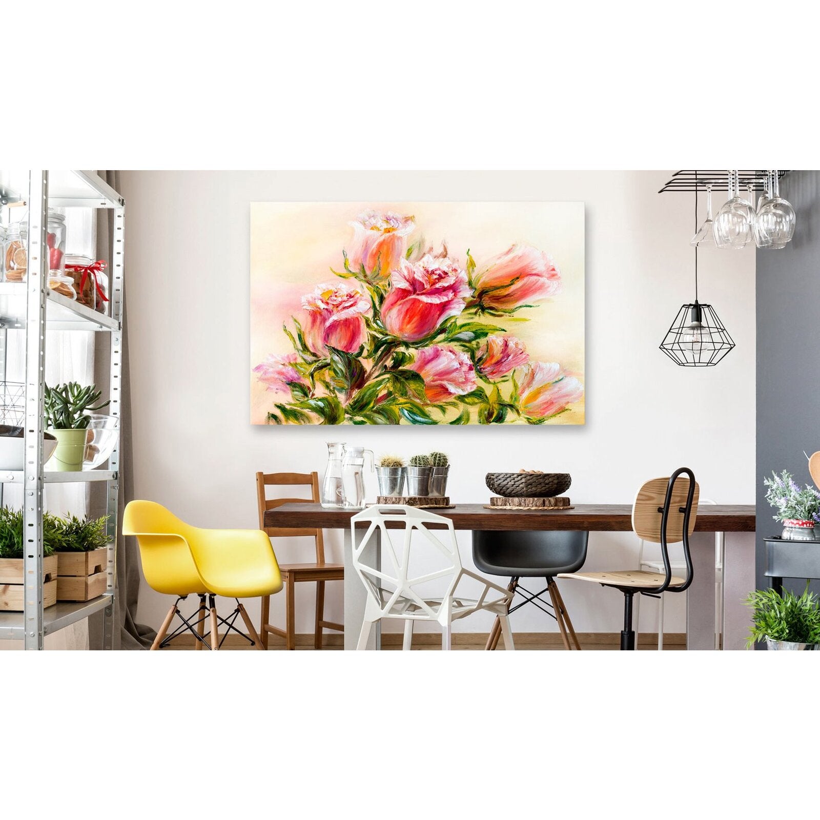 Tableau merveilleuses roses - 90 x 60 cm - 2