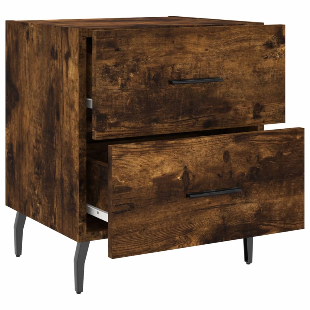 Maison Exclusive - Table de chevet chêne fumé 40x35x47,5 cm bois d’ingénierie - 5