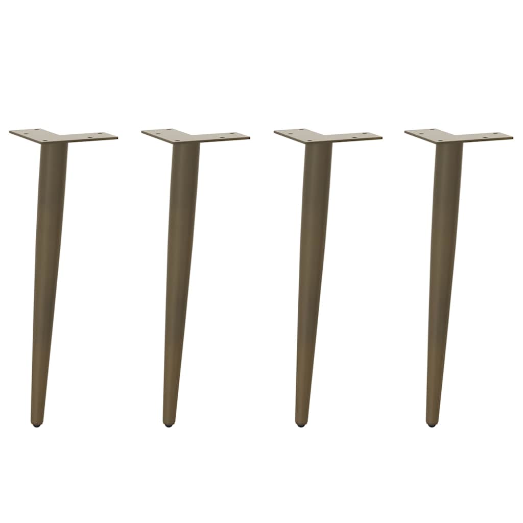 Nogi do stolika kawowego w kształcie stożka 4 szt. Naturalna stal 42-43 cm Stal vidaXL