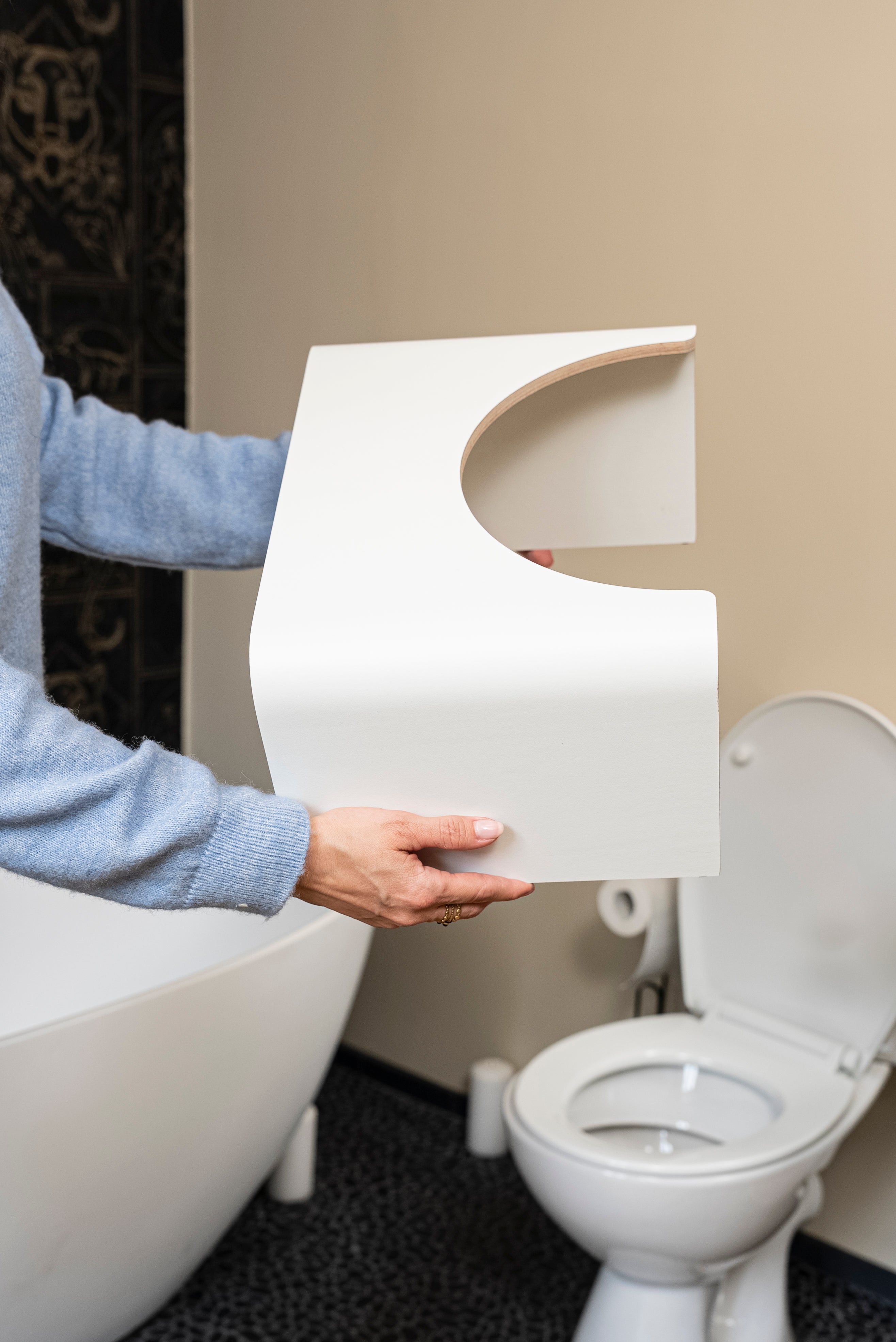 Tabouret Physiologique de Toilette en Bois & Stratifié - 2