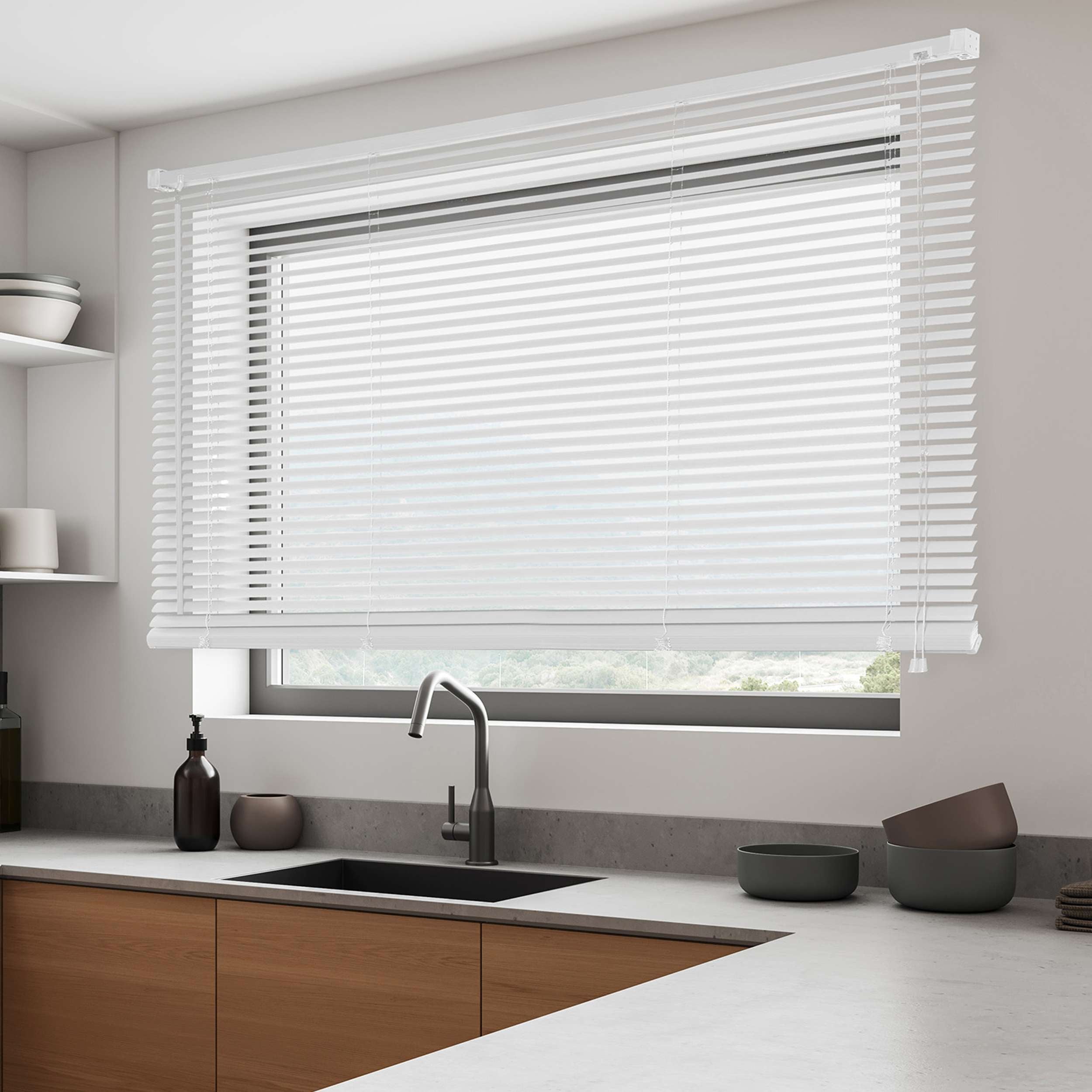 Persianas Venezianas de Vinil com Cordão Autoblocante, Branca 135x160 - 2