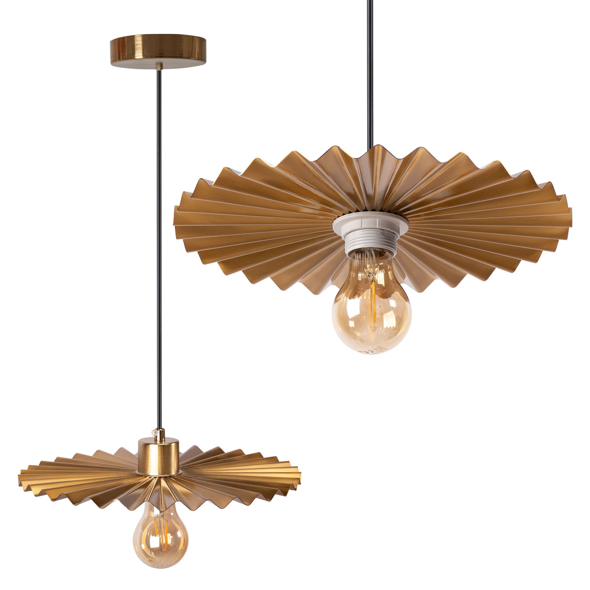Lampa Sufitowa Wisząca Toolight App1354 Złoty Szczotkowany 30Cm