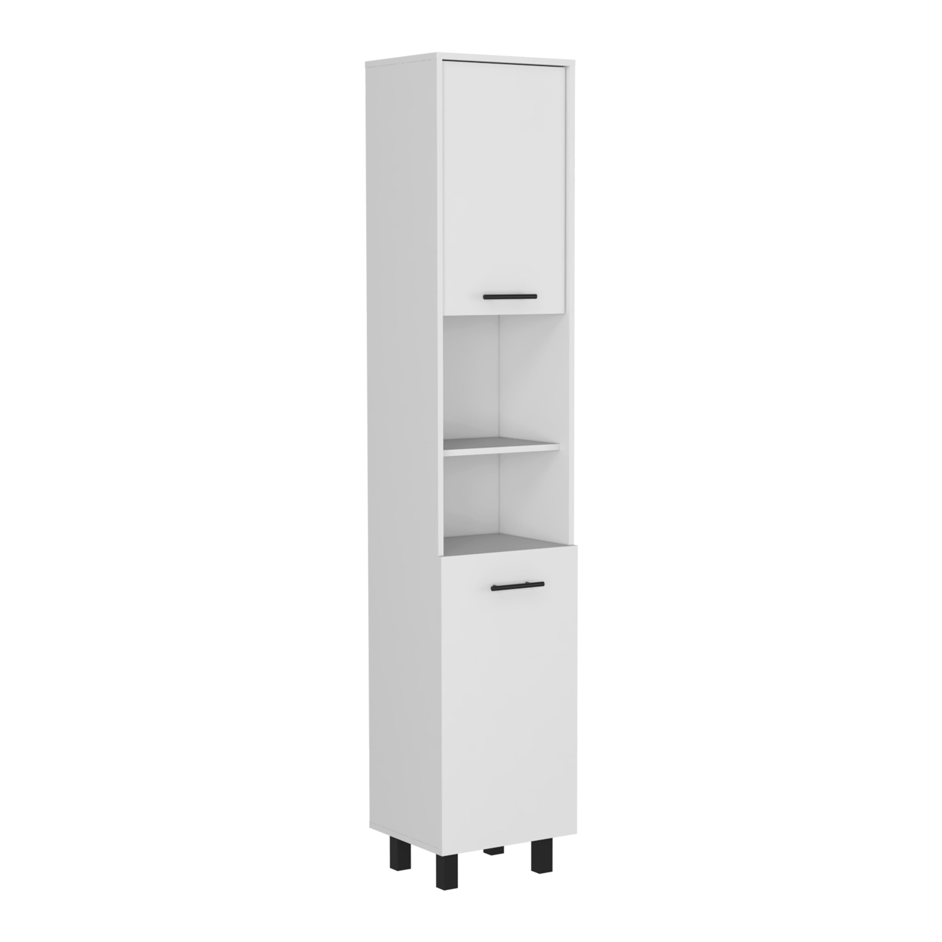Alacena Hobart en melamina con dos gabinetes y cinco estantes , 201.93 cm X 39.8 cm X 34.8 cm , Blanco - 2