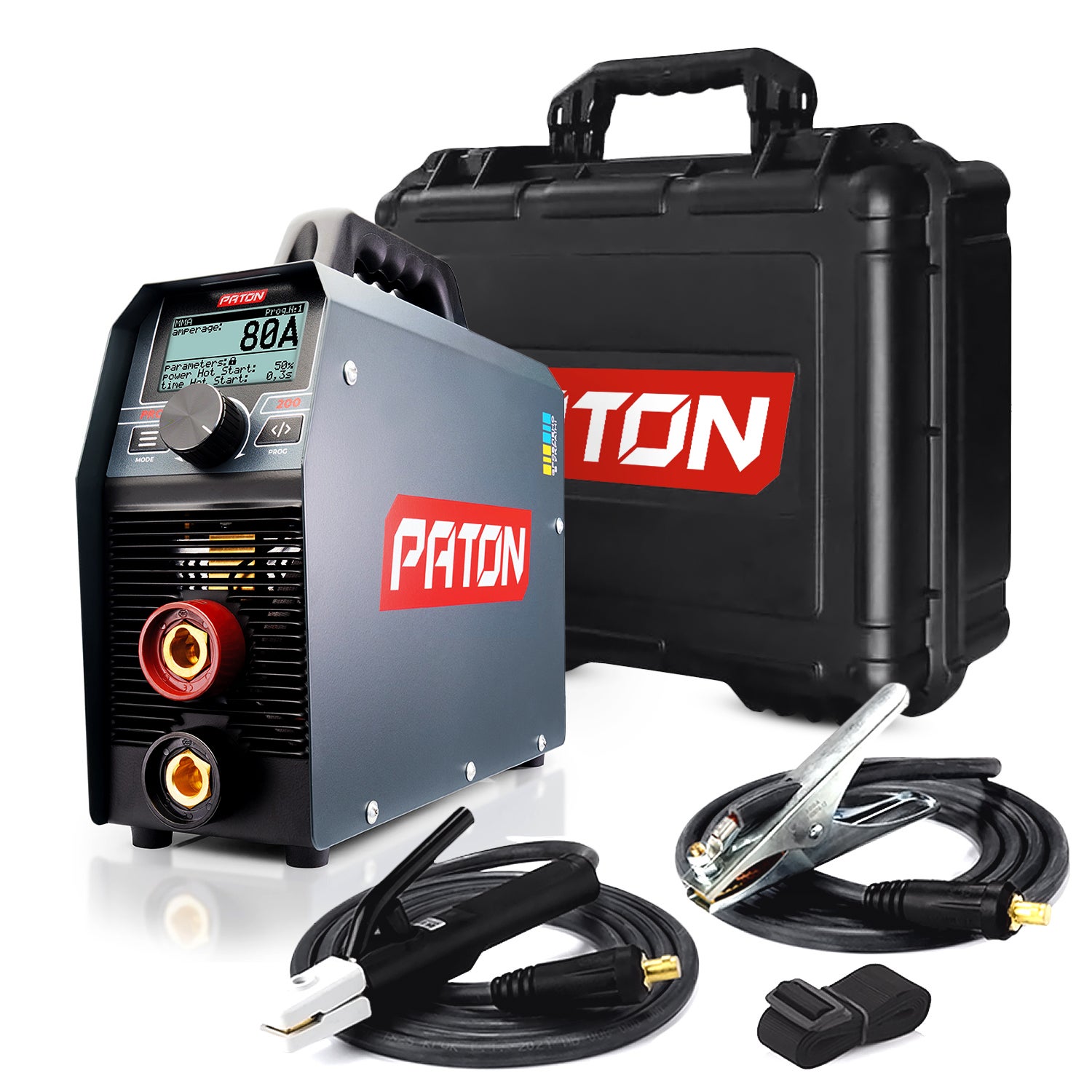 PATON PRO-200 Zestaw 3 w 1 – spawarka, spawarka MMA, TIG z funkcją Pulse – moc wyjściowa 200 A – spawarka łukowa