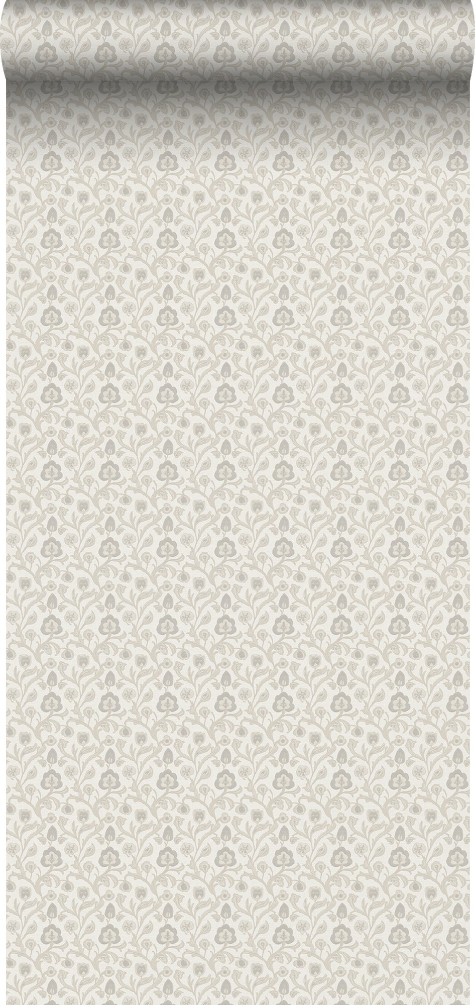 Tapeta kwiatowy wzór beżowymIjasnoszarym - 53 cm x 10 m - SANDERS &amp; SANDERS