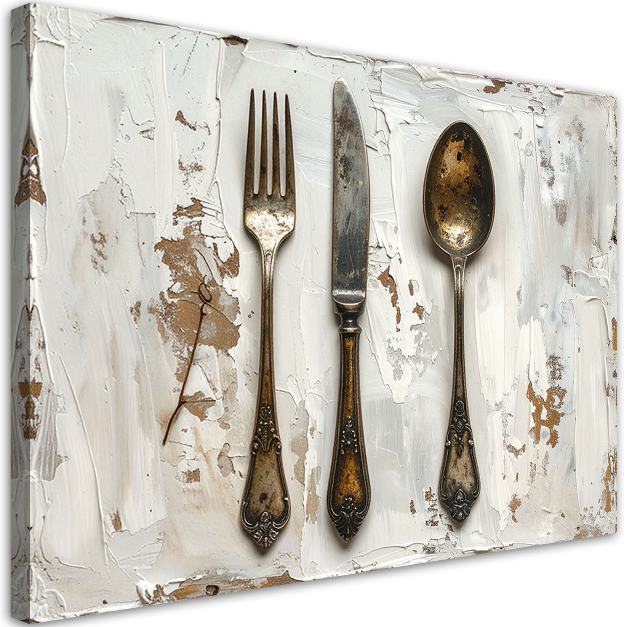 Obraz do kuchni jadalni salonu, Sztućce w stylu shabby chic 90x60