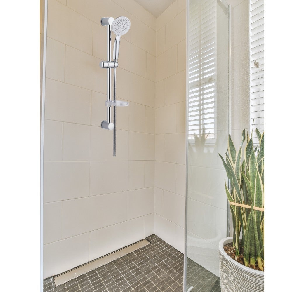 Barre de douche avec douche 5 jets et porte-savon Damast 12529 - Chromé - 3