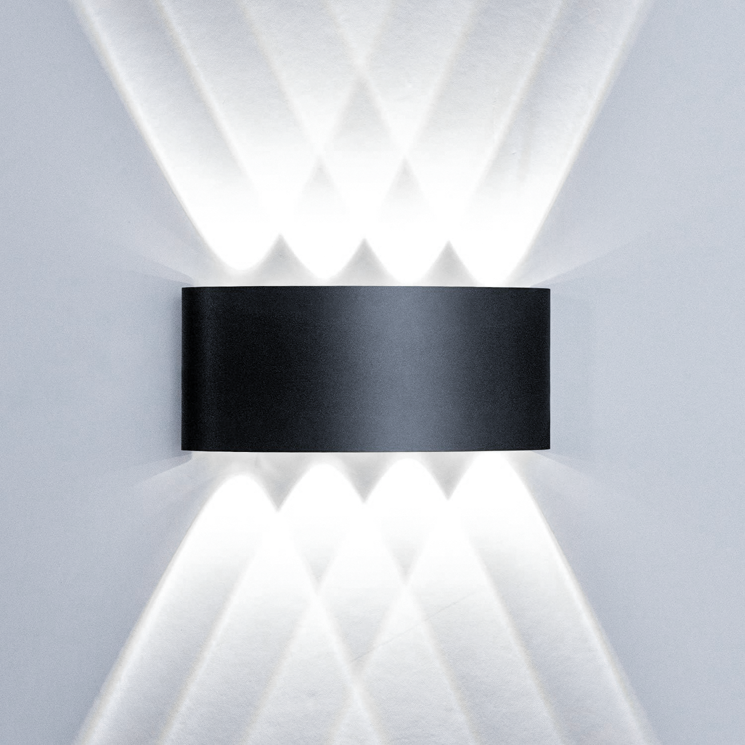 Lampa ścienna LED do wnętrz i na zewnątrz, aluminiowa lampa ogrodowa 8 W, lampa ścienna 8 LED, wodoodporna IP65, światło białe 6000 K