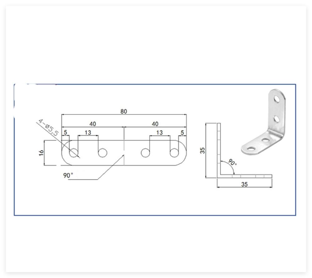 CCYKXA Confezione Da 20 Staffe Angolari  30 X 30 X 30 X 1,5  Staffa Di Fissaggio Ad Angolo Retto Staffa A Forma Di L Staffa Angolare In Acciaio A 90 Gradi Rinforzo Angolare 83529368