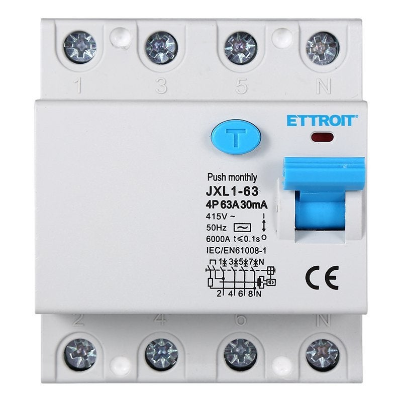 Interruttore Differenziale Puro Gloca 4P 30mA 220V 6KA 40A - Per Quadri Elettrici Civili E Industriali