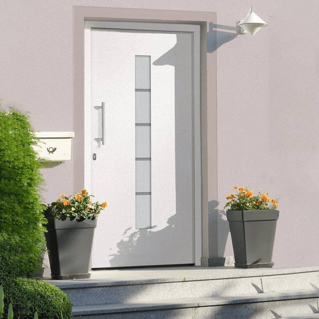 Puerta de entrada Aluminio y PVC Blanco 100x200 cm