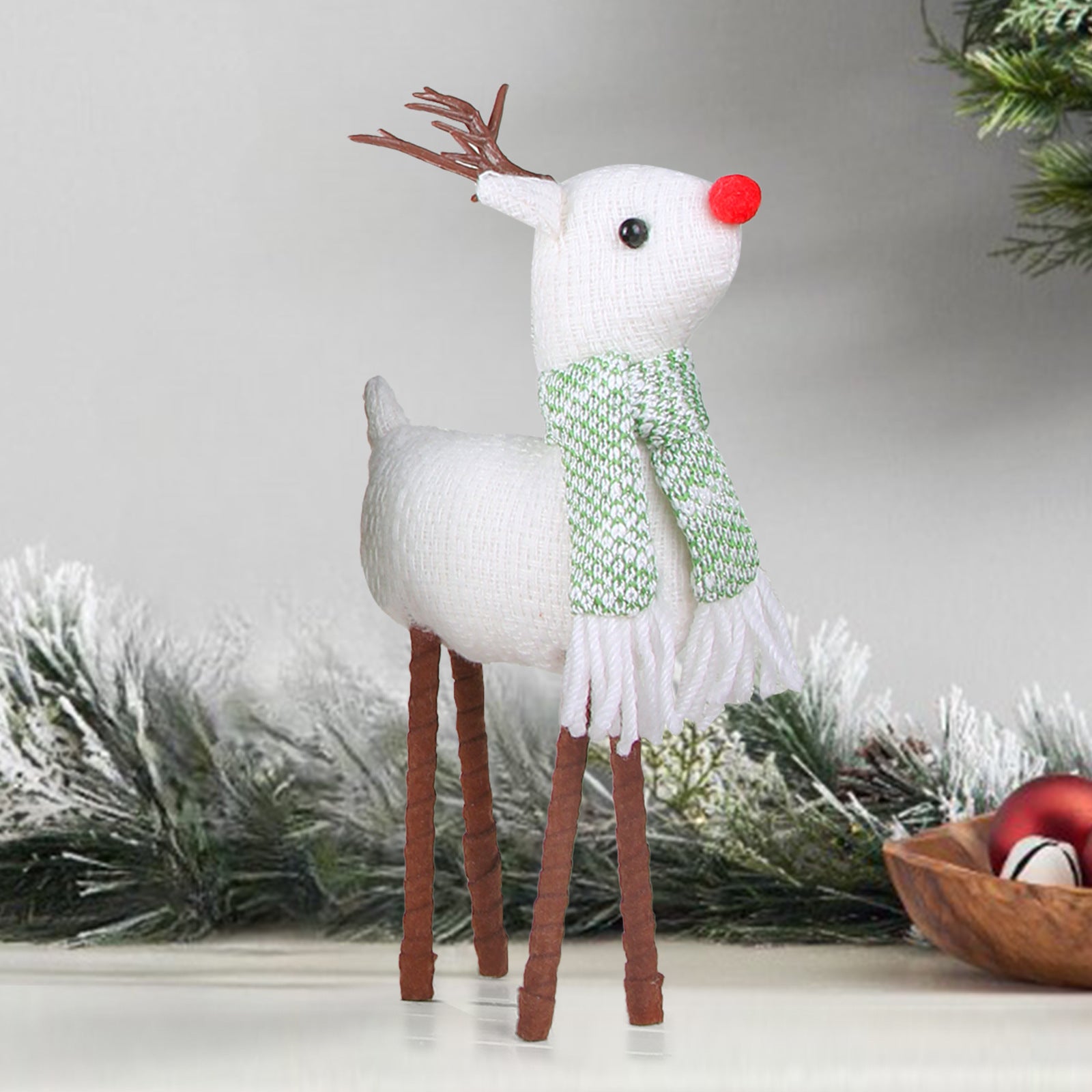 Grande Figurine Goebel Renne De Noël – 44 Cm – Faïence Multicolore – Fitz & Floyd