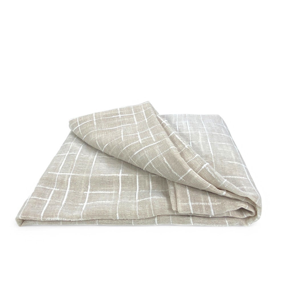 Paire de rideau moderne Lulù beige - tissu brodé géométrique, semi-transparent, montage facile, 2 feuilles PAIRE (2 CHIFFONS) CM. 60 X 240 MILLIMÈTRE - 4